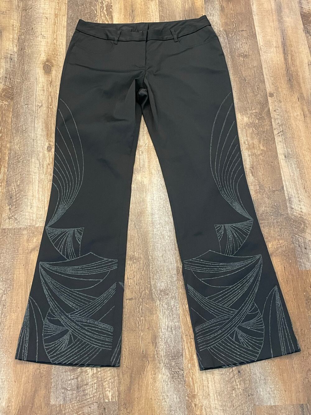 Express Black embellished flare leg dressy slacks/pants  9/10
